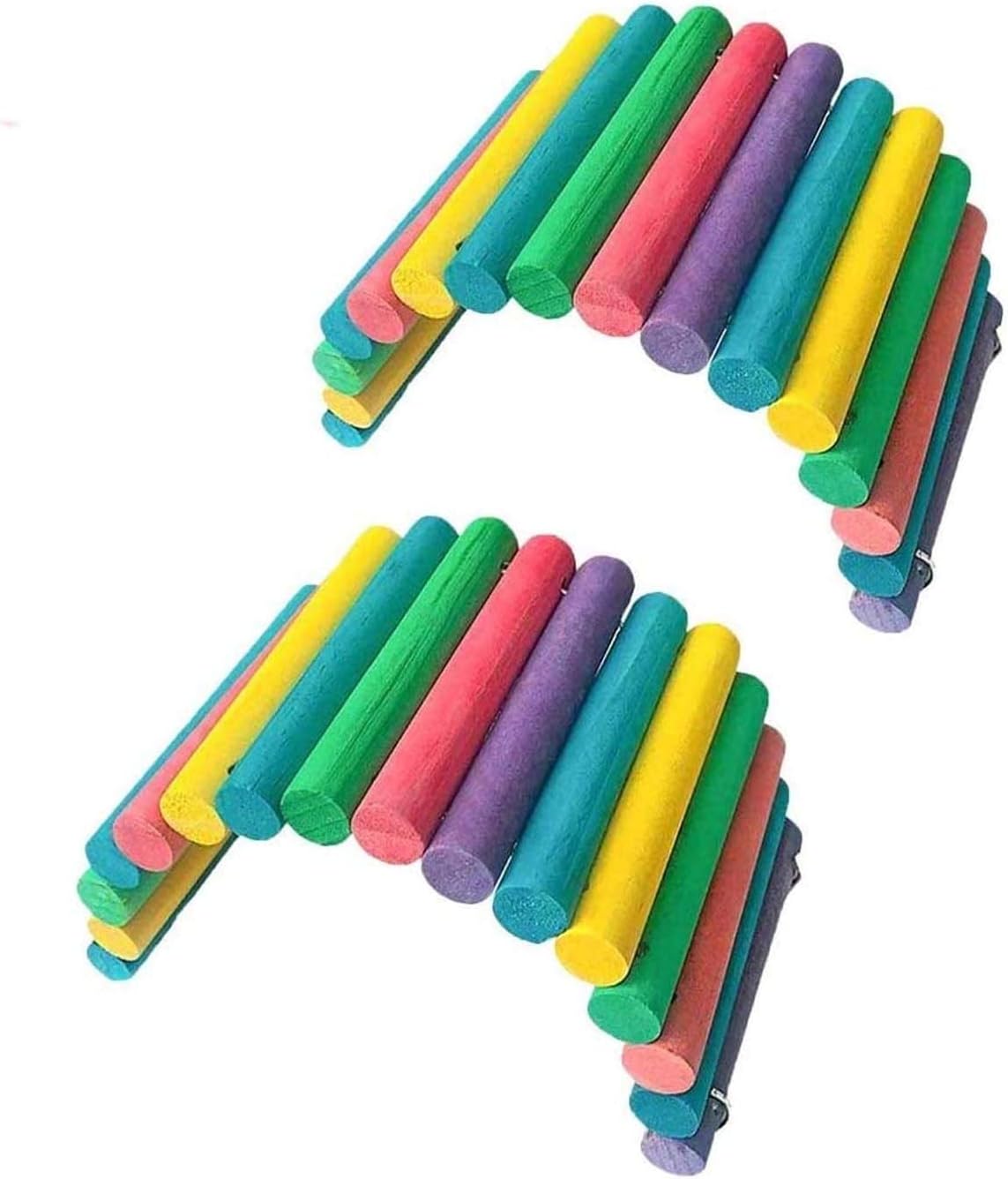 2pcs Hamster Suspension Bridge Chew Toys Syrian Hamster Ramp Sugar Glider Wooden Bridge Cage Accessories for Gerbils Sugar Glider Mouse