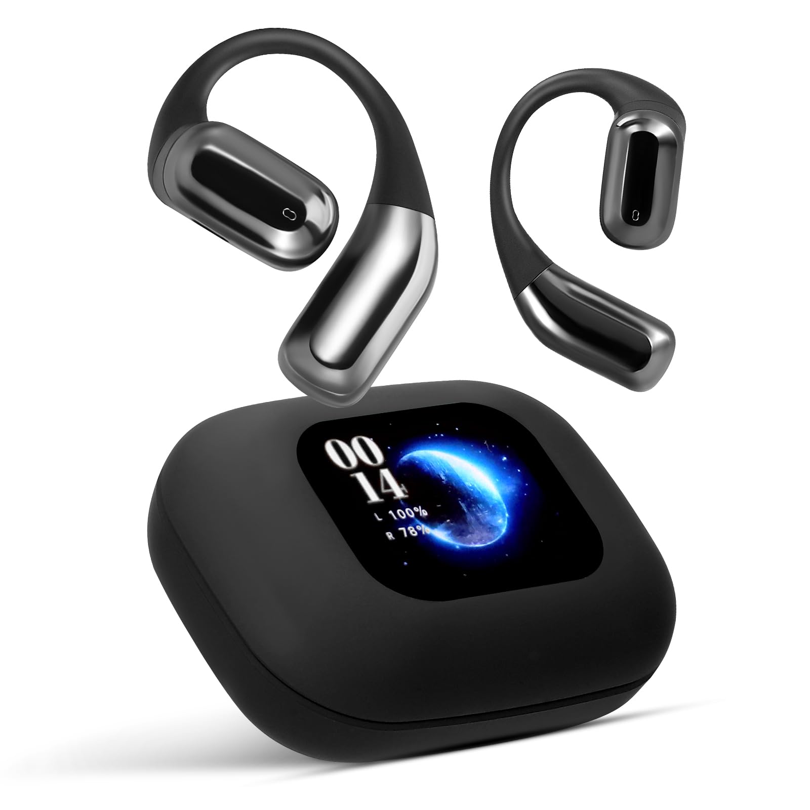 AI Language Translation Earbuds, LCD Touchscreen Real-Time Translator with 144 Languages Accents