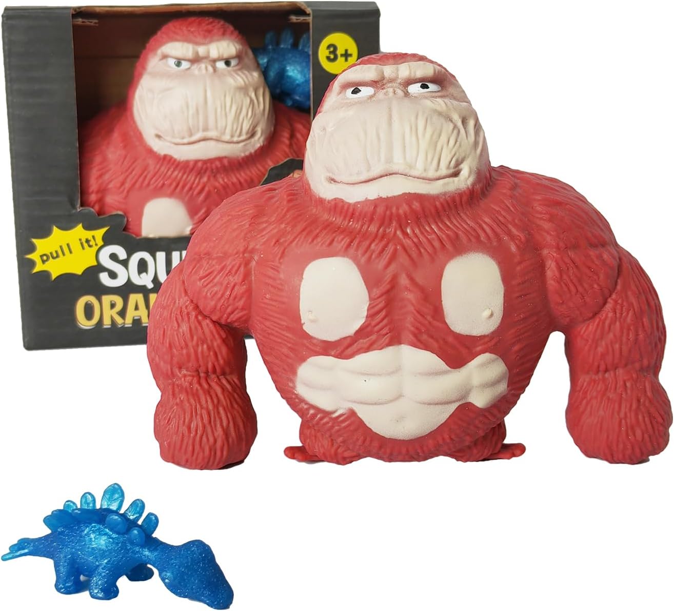 YANZHE Novelty Red Monkey Toy, Squeeze Gorilla, Stretchy Squishy Monkey, Animal Figure Toys for Kids and Adults (Material Upgrade)