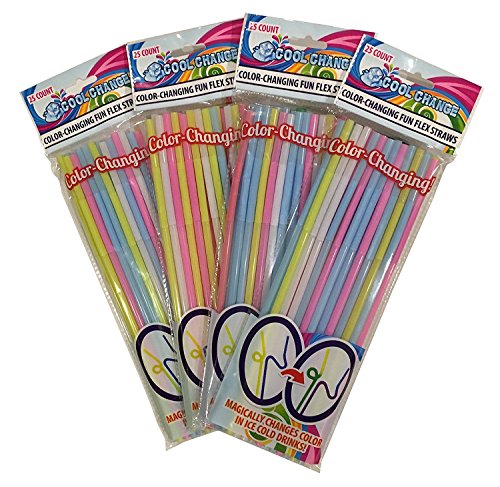 FunFlex Pitillos Desechables Cambiantes de Color (4 pk) miniatura 1
