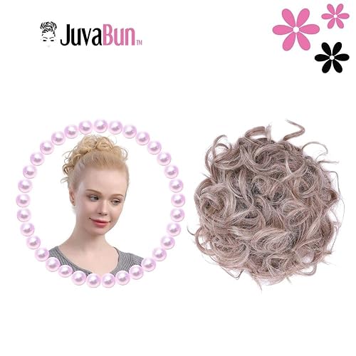 Miniatura 59 de JUVABUN Moños de pelo rizado con clip, rubio playa, para moños, pieza de cabello para moños, moño rizado, uso diario, lavable y realista, clip