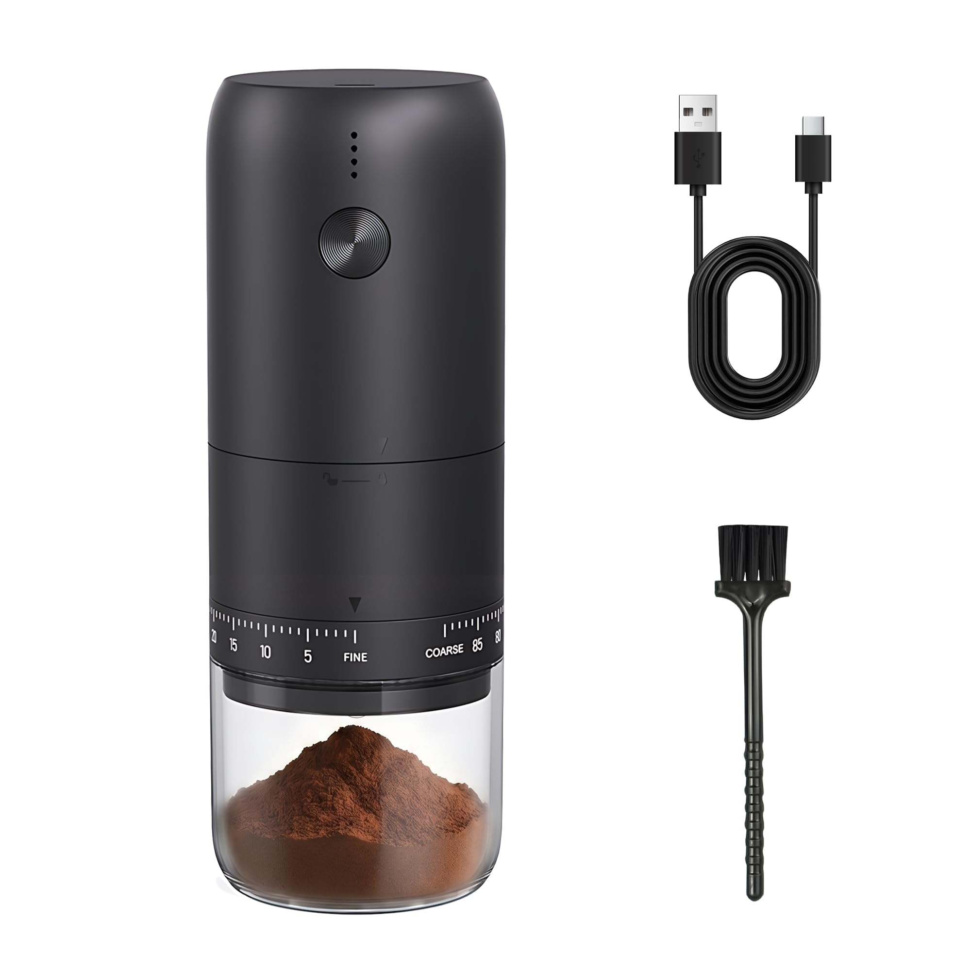 Electric Burr Coffee Grinder, Portable Coffee Bean Grinder with Conical Ceramic Burr, USB…