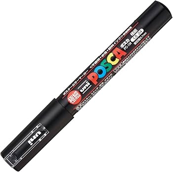 Amazon | 三菱鉛筆 水性サインペン ユニ ポスカ 極細 黒 PC1M.24 10本