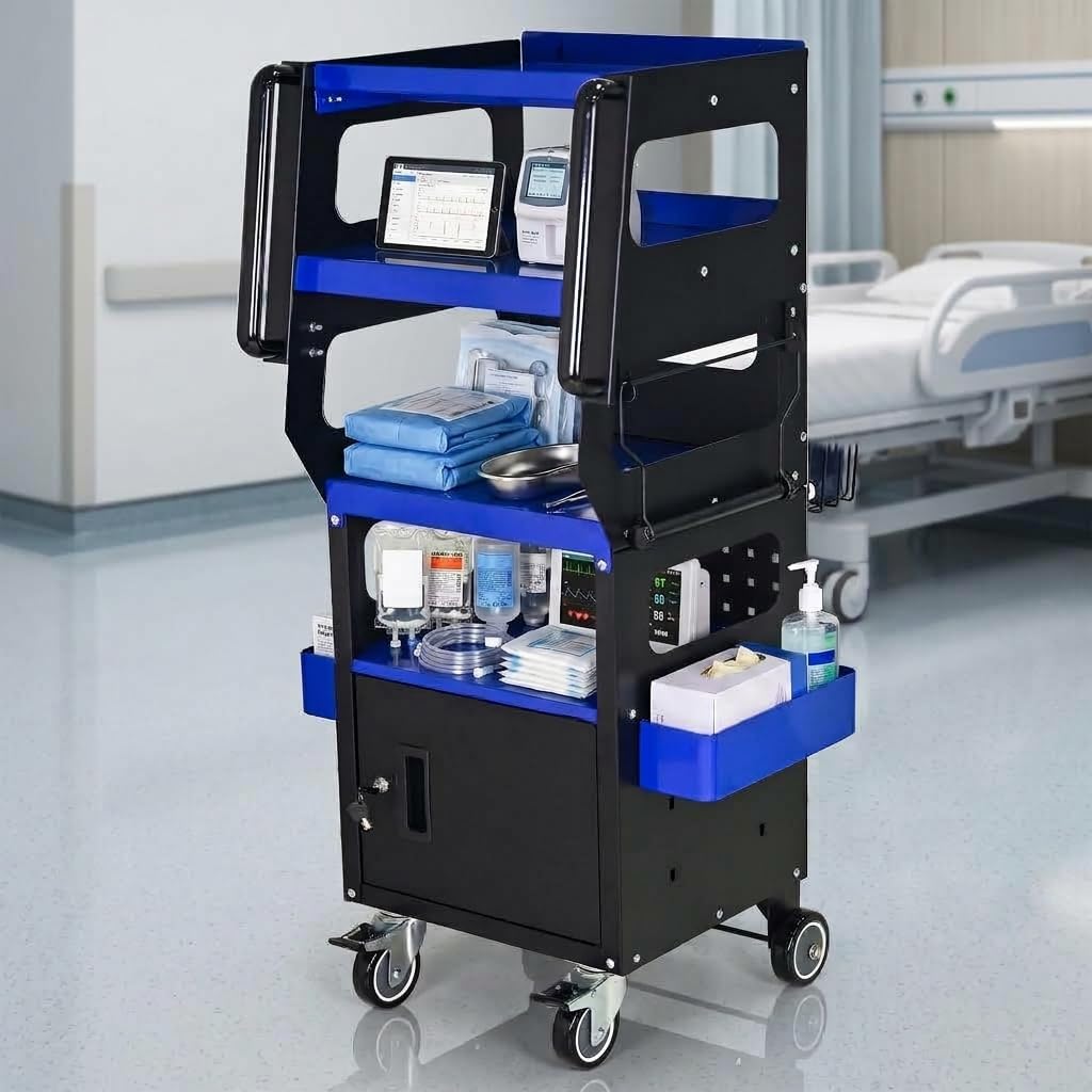 Car Diagnostic Equipment Cart, 4-Level Layered Storage