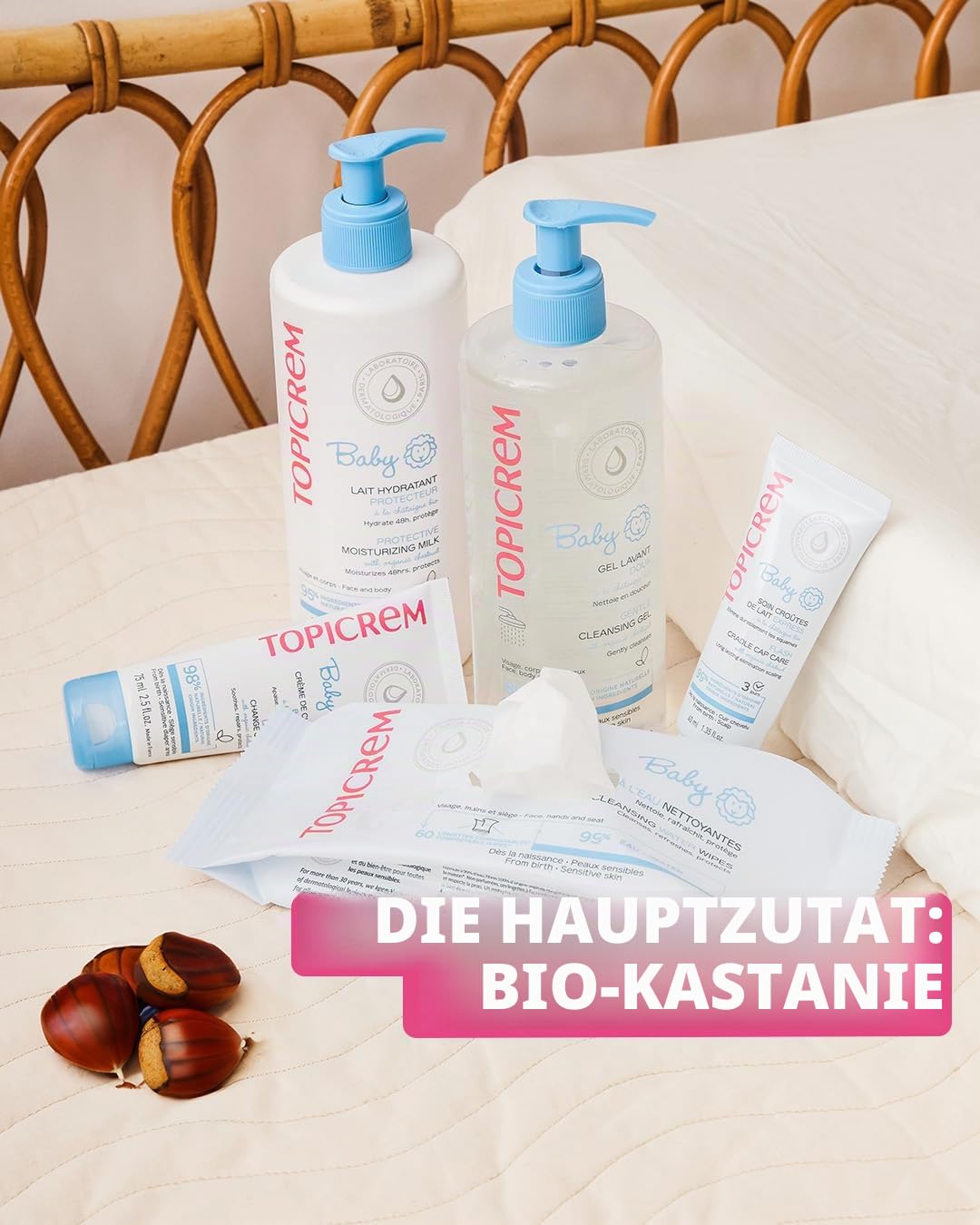 Topicrem - Baby, schützende Feuchtigkeitsmilch für Babys, Gesicht & Körper – spendet 48 Stunden Feuchtigkeit, nährt, schützt die Haut – cremige Textur, zarter Duft, empfindliche Haut – hergestellt in