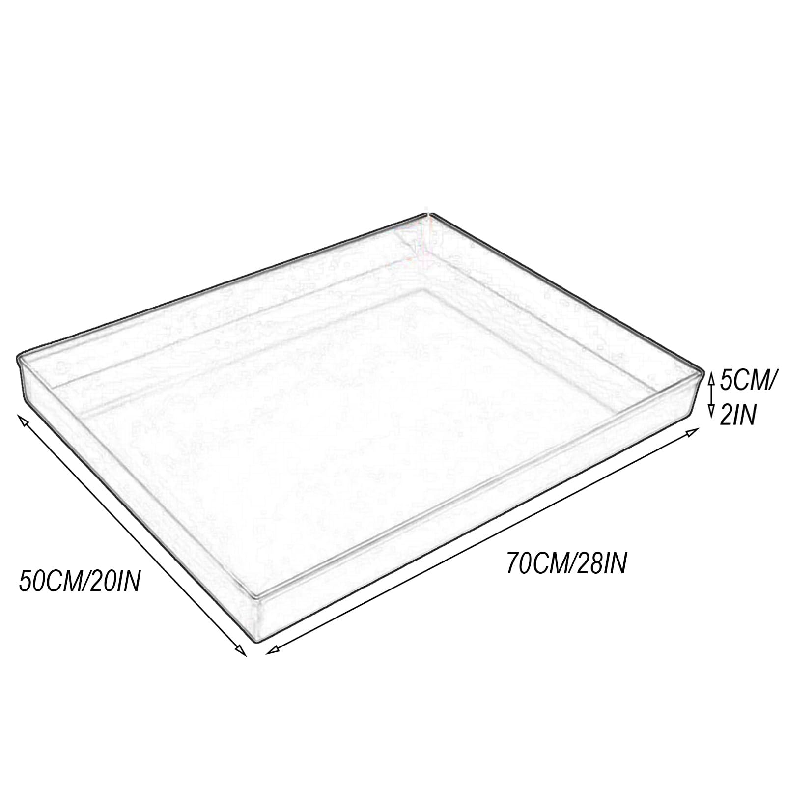 Vassoio in acciaio inox, resistente al calore, per cucina e bagno, 70 x 50 x 5 cm, versatile per tutte le esigenze di cottura