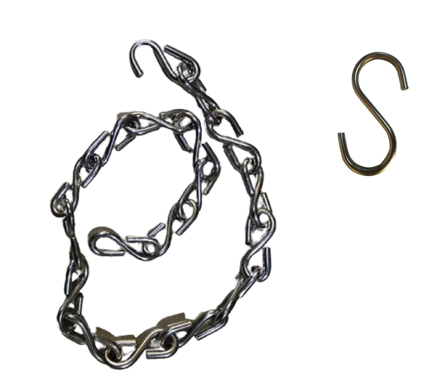 Q1 Beads 7 Feet Metal Chain Heavy Duty 300 KGS Capacity for Garden Swing/Playing Jhula Chain with 2 Pcs 9 mm S Hook (1 Pc, Chrome)-image-48