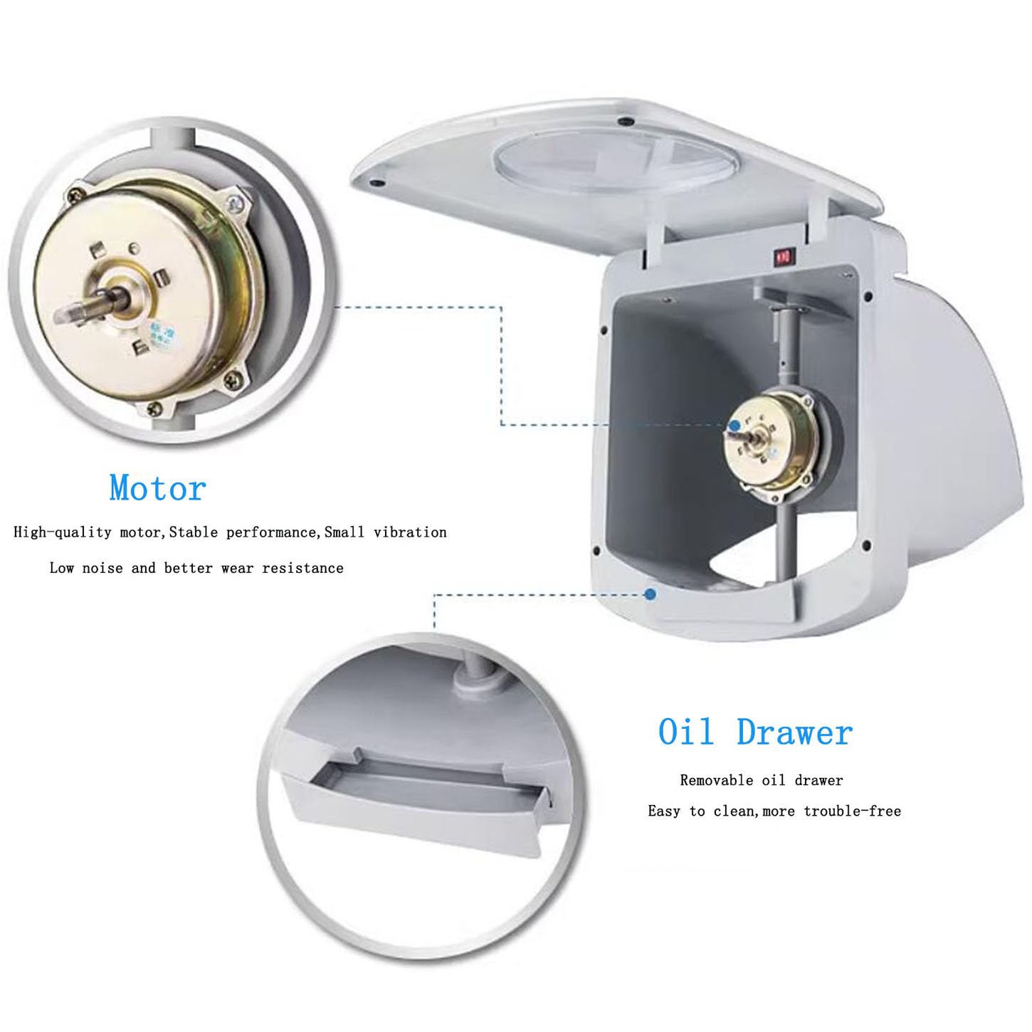 Aspiratore Bagno 278Mm,Ventola Aspirazione da Parete,Maschera Facciale Aperta,Finestra Trasparente,1110 M³/Ora Estrattore Aria Silenzioso,per Cucina di Casa, Garage,Facile da Pulire