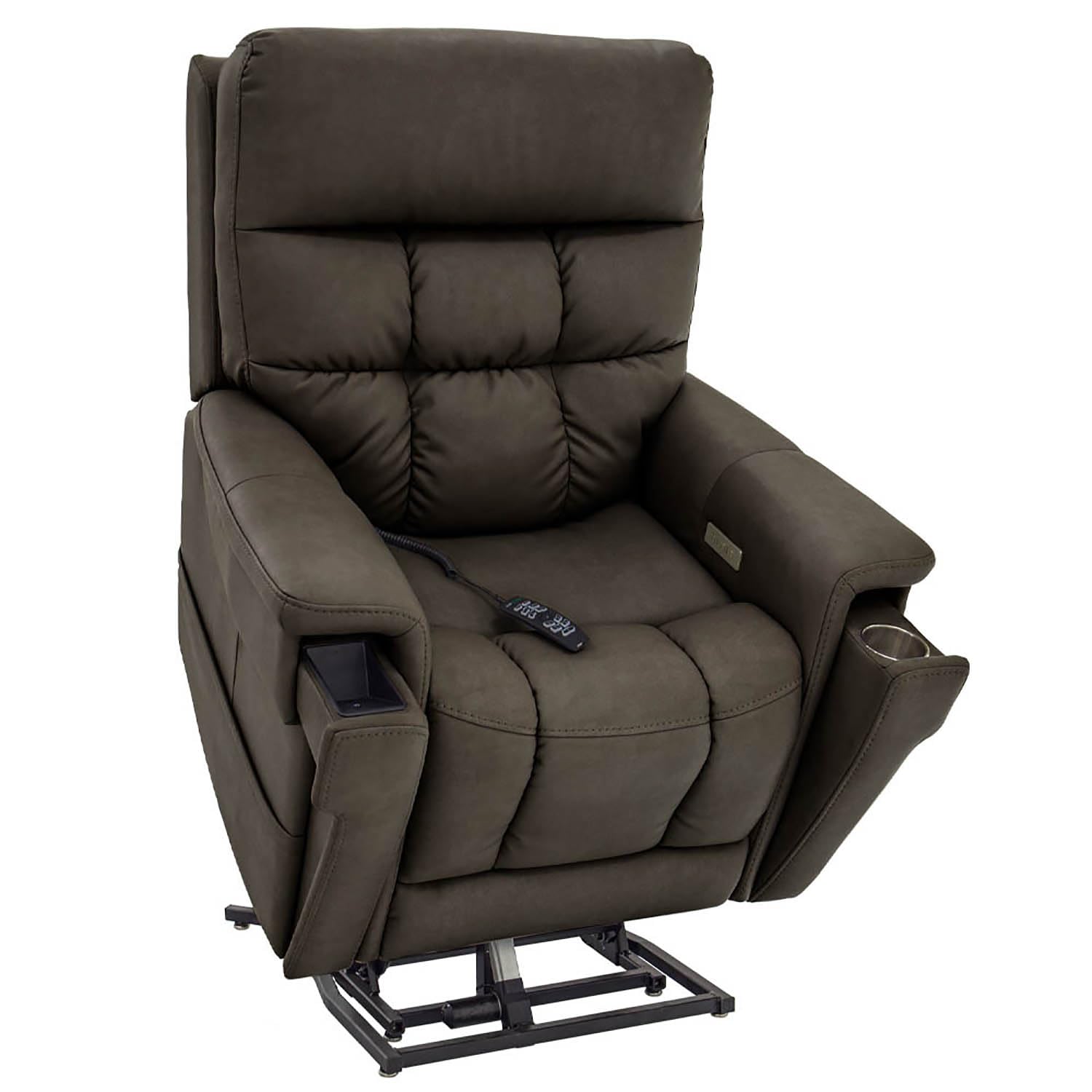 LIVING WELL STORES Pride ViVaLift Ultra Lift Chair Power Recliner (PLR-4955S) Small, Tilt Technology, 3 Different Heating Pads, Air Bladder Massage System (Smoke, Curbside Delivery)