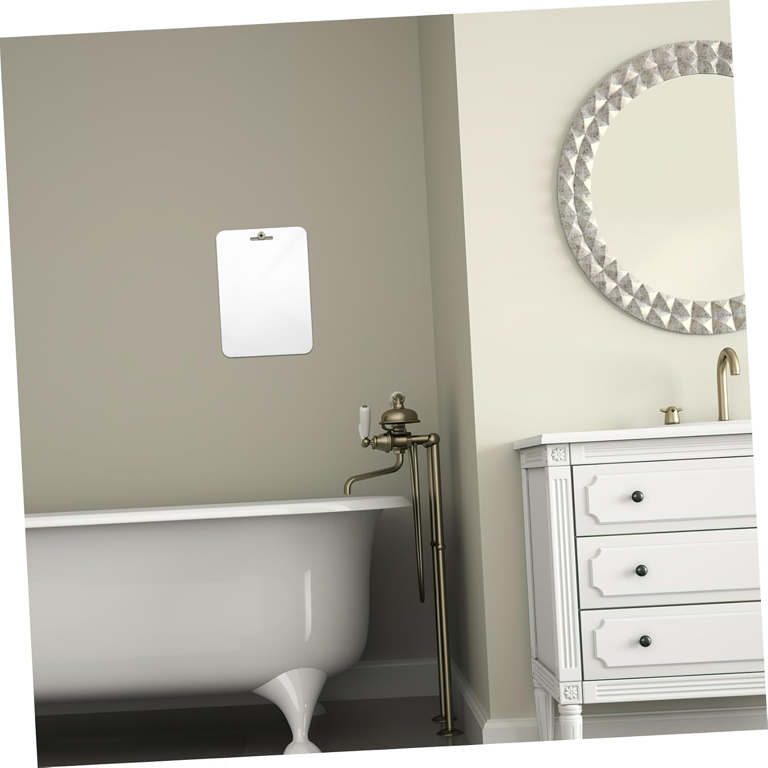 Large Unbreakable Shower Mirror Fog Led Makeup Mirror Wall Hanging for Bathroom Camping