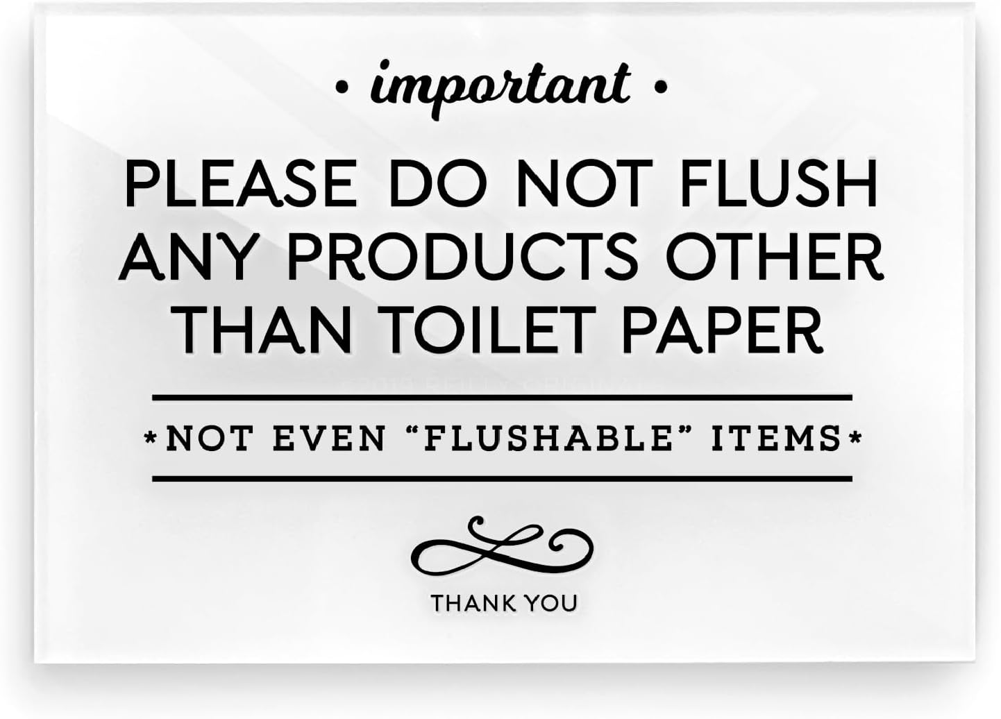 Reilly Originals 3.5x5 Inch Do Not Flush Rules Bathroom Sign ~ Ready to Stick ~ Premium Finish, Durable