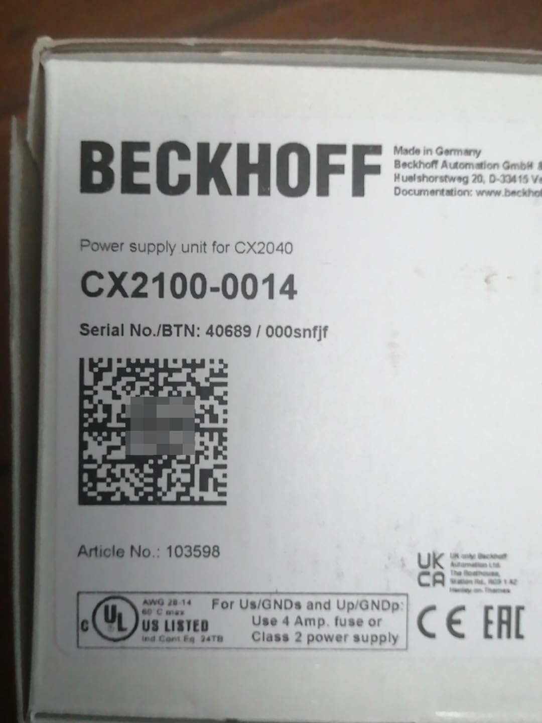 1 Pcs CX2100-0014 Quality Assurance