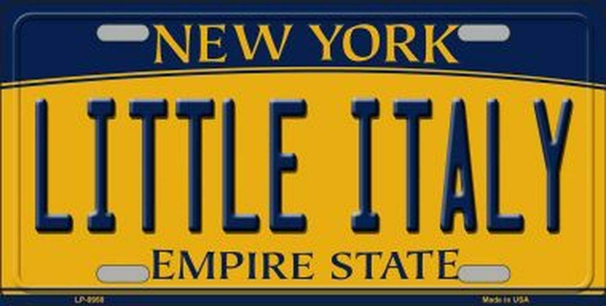 Biopracess Metalpostera4357 New Sign Little Italy New York State Background Novelty License Plate 6X12 Inches License Plate Sign