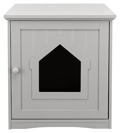 Trixie Wooden Litter Box Enclosure for Standard Size Litter Box, Gray