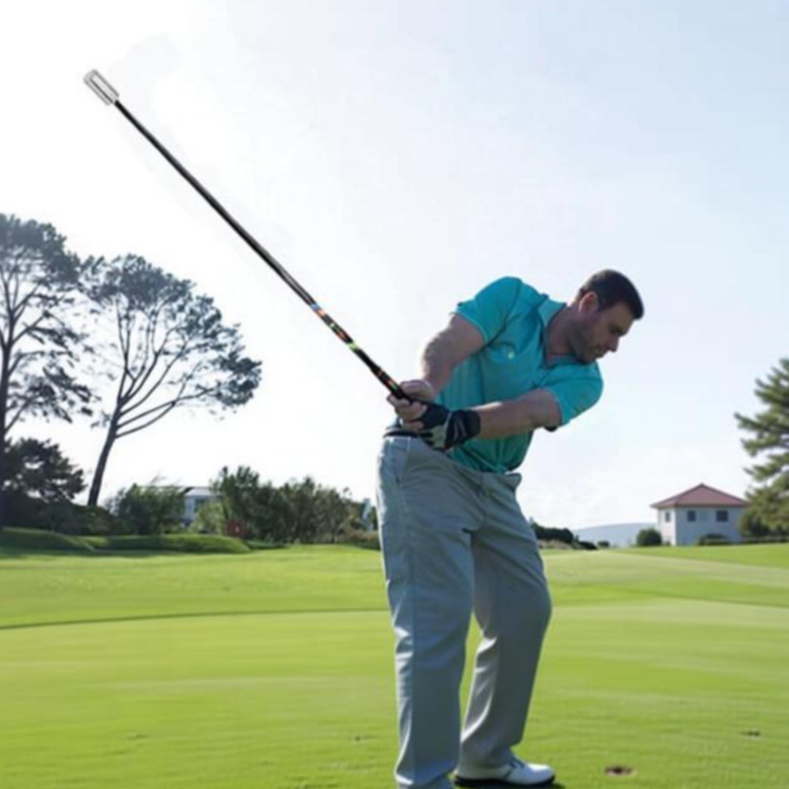 Golf Schwungtrainer Golfschläger Trainingshilfe Übungsstab Trainingsgerät aus Stahl Und Gummi zur Anpassung der Übungsintensität Und Zum Aufbau von