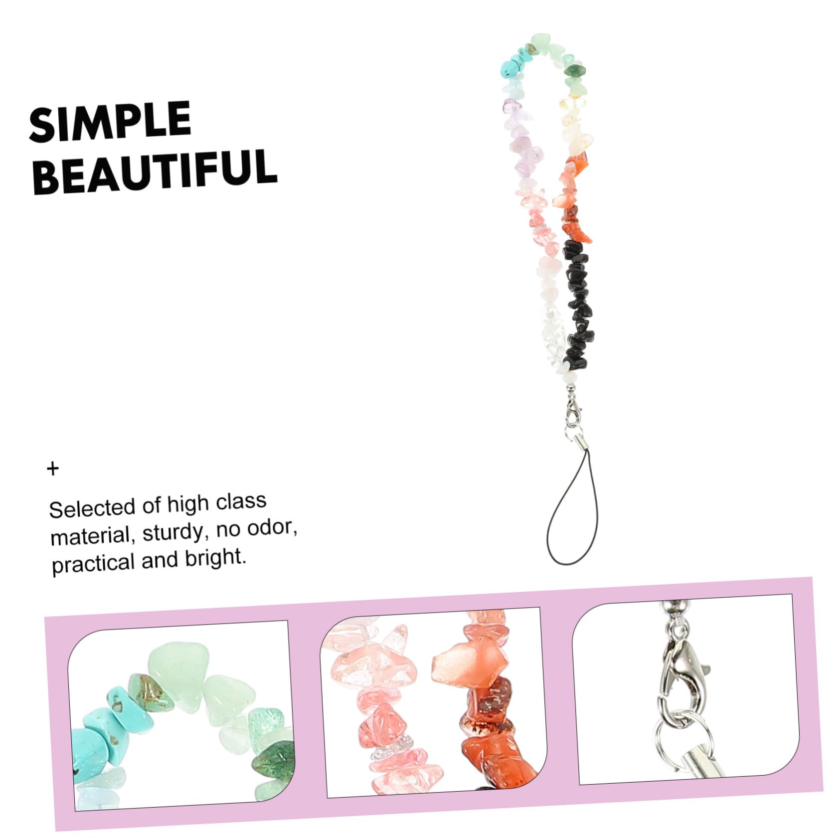 Artibetter Colgante De Cadena De Teléfono Móvil Cordón De Teléfono Delicado Cordón De Cuentas Para Teléfono Móvil Cordones Para Moviles Key Chain Cordón Colgante Grava
