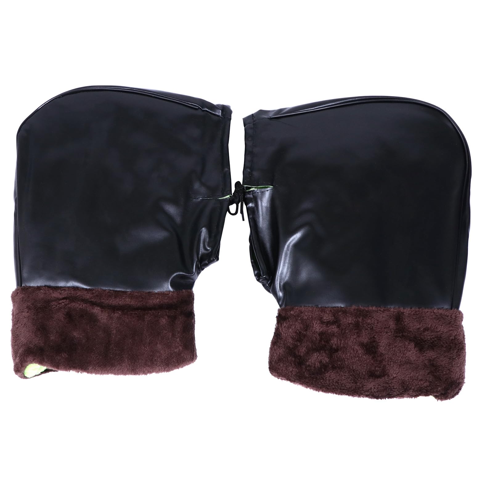 Windproof Thickened Motorcycle Handlebar Gloves 1 Pair Pu Cotton Winter Riding Protective Gloves for Outdoor Cycling and Snowmobile