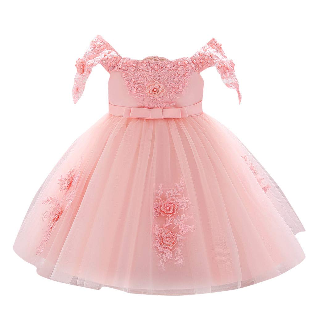 GenericChild Girls Wedding Dress Kids Girls Floral Bridesmaid Pageant Birthday Party Wedding Dress