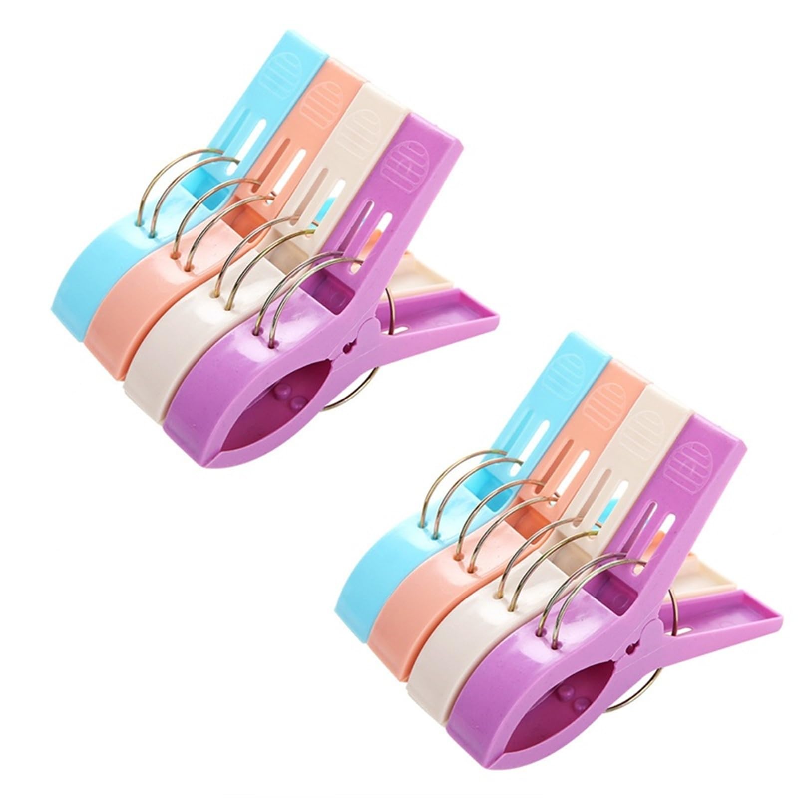 Plastic Clothes Pegs 4/8/12Pcs Plastic Clothes Pegs Beach Towel Clips Quilt For Laundry Sunbed Lounger Underwear(8Pcs random color)