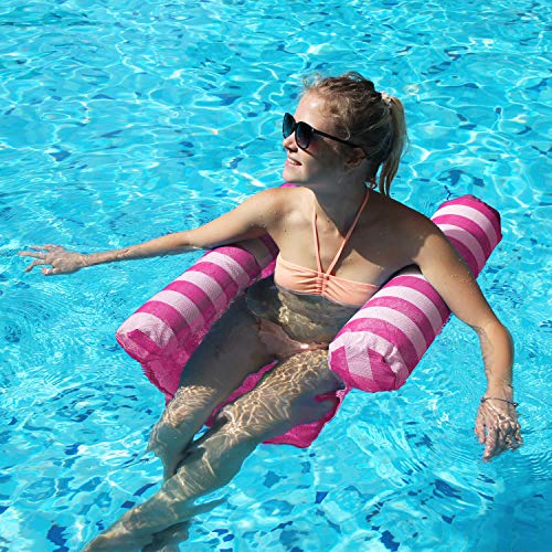Finduwill Hammock Float Portable Swimming Pool Lounge Inflatable Water Pillow (Rose02) #TOP1