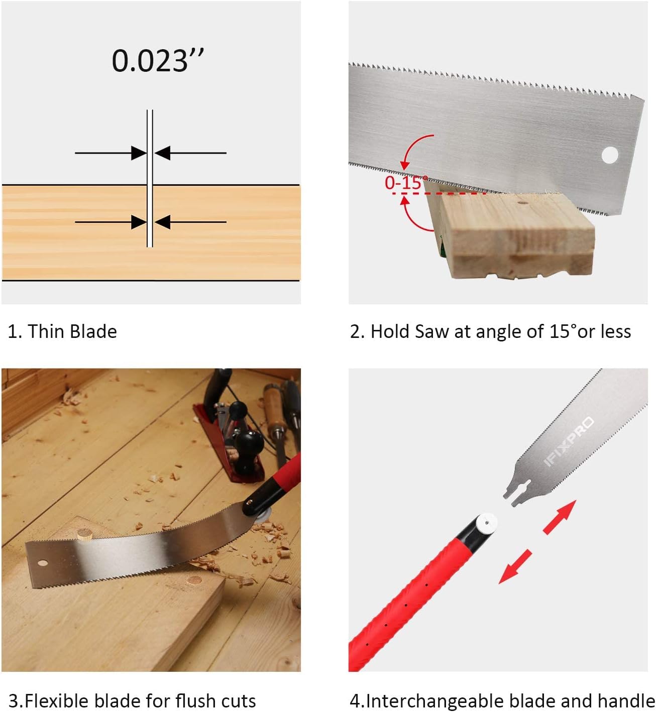 Japanese Pull Saw Professional Ryoba Saw 10 Inch Double Edge Flush Cut Hand Saw with Portable Bag for Woodworking