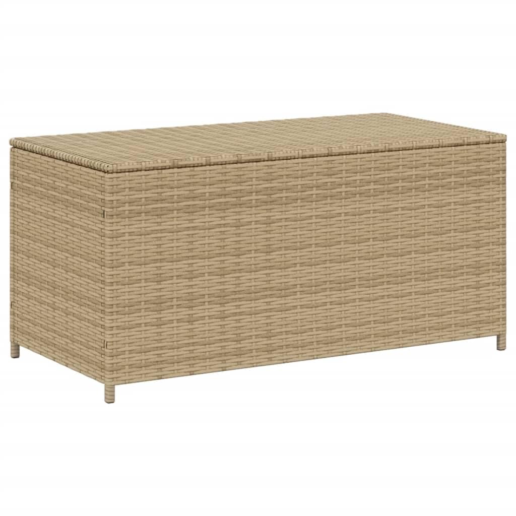 vidaXL Garden Storage Box, Outdoor Storage Box for Cushion Tool, Deck Box for Patio Balcony, Storage Chest, Modern Style, Mix Beige 190L Poly Rattan
