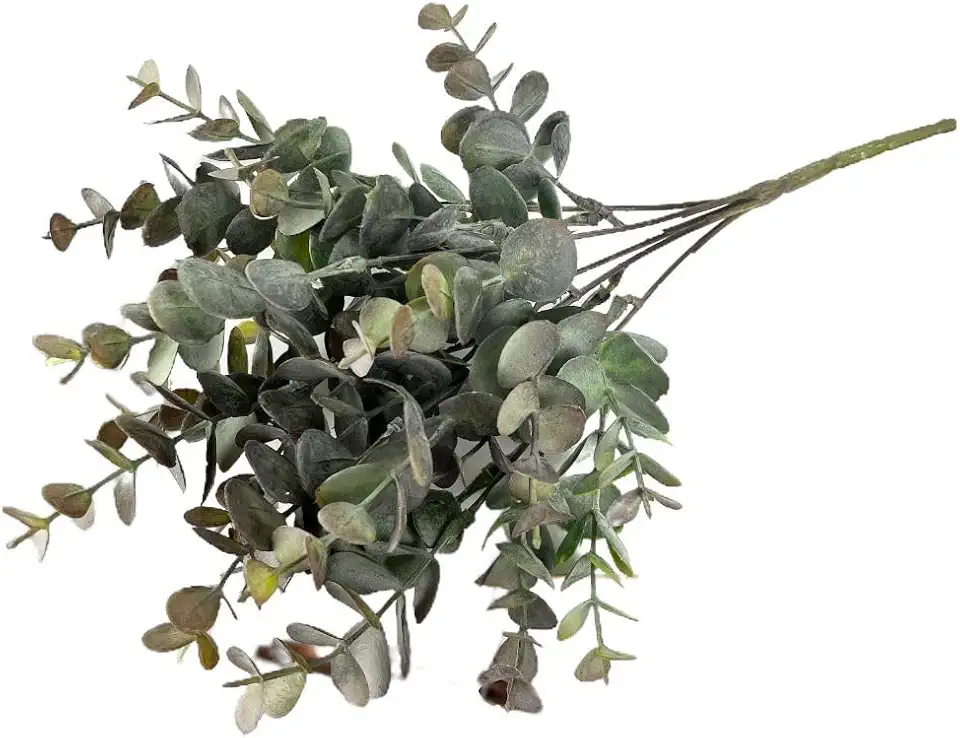 Buquê de Eucalipto Folhagem Artificial Decoração Casamento (Verde Escuro)