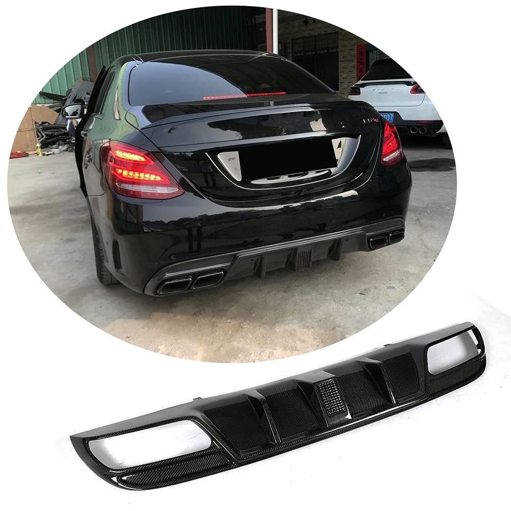 jun-star Carbon Fiber Rear Bumper Lip Diffuser for Mercedes Benz C Clas W205 C200 C250 C300 C350 Spo
