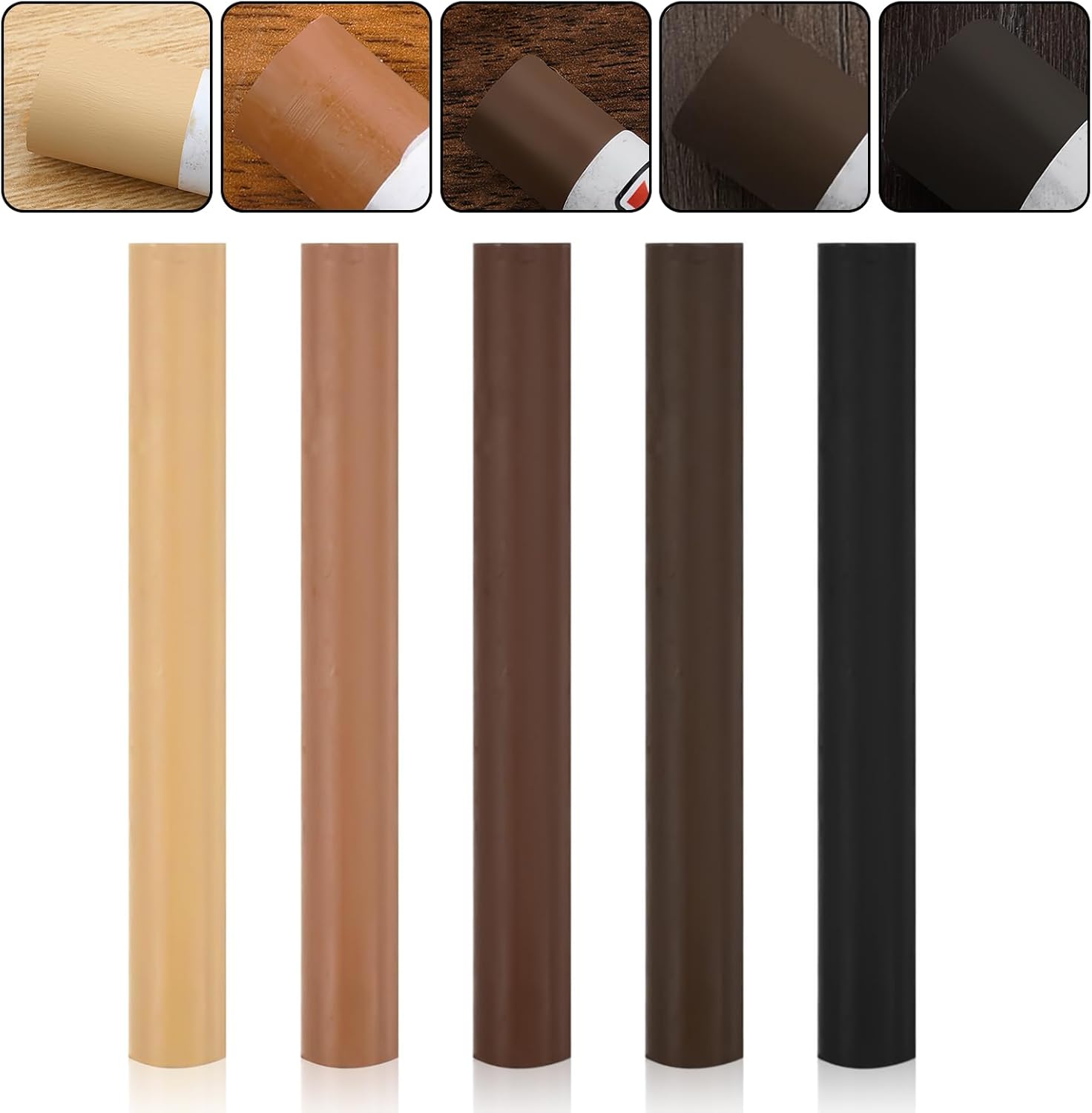 5Pcs Wax Filler Wood Repair Sticks, 11CM Brown Furniture Scratch Repair