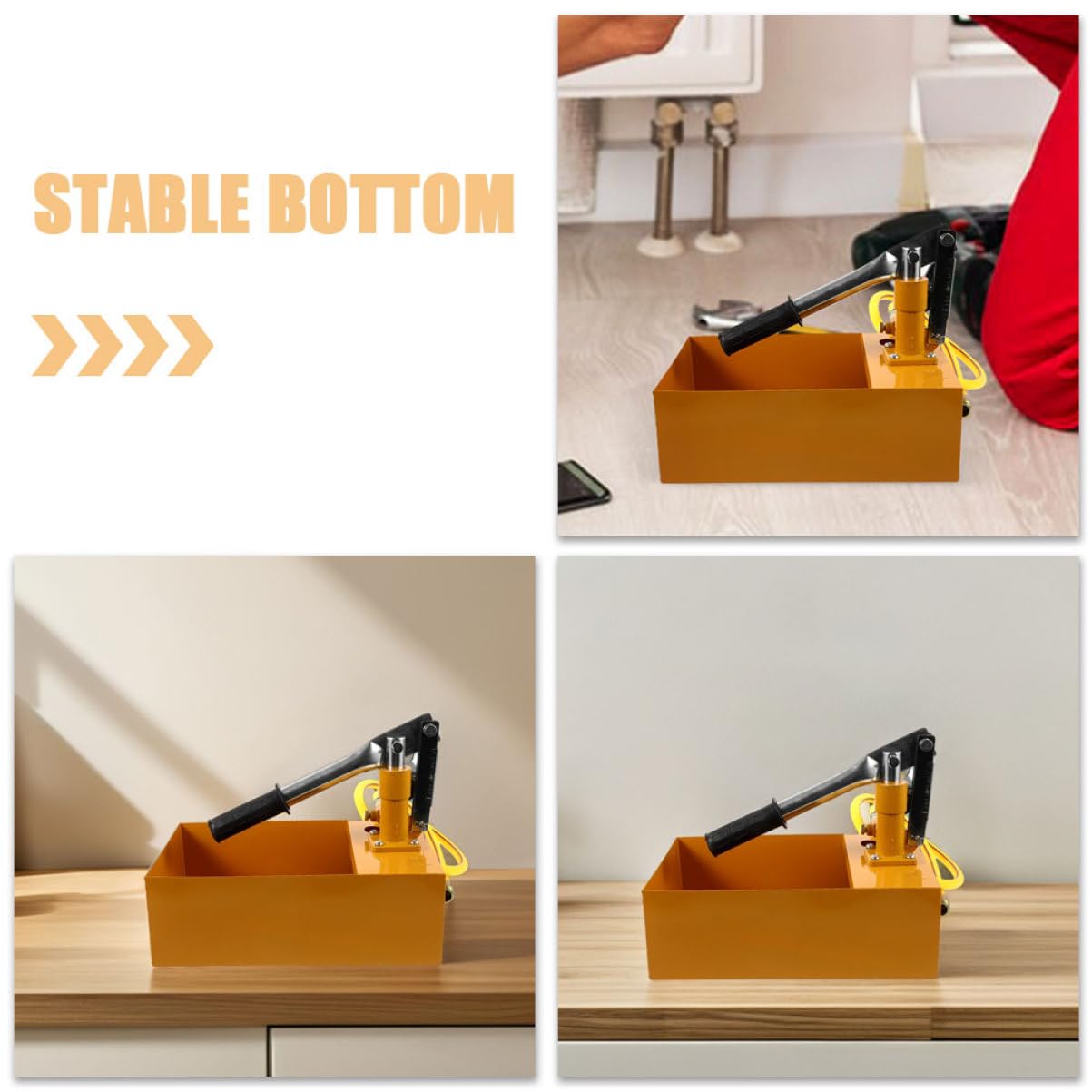 GLEAVI Bomba de Prueba Manual de Presión para Tuberías de Agua con Medidor de Presión, Resistente Aluminio, Adecuado para Obras y Renovaciones del Hogar