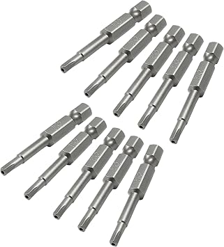 10Pcs Magnetic Pentagon Head Screwdriver Bits 1/4" Hex Shank Security Tamper Proof 5 Point Driver Bits S2 Steel 5-Sided Star Bits Set, 2 Inch 50mm, G3.15