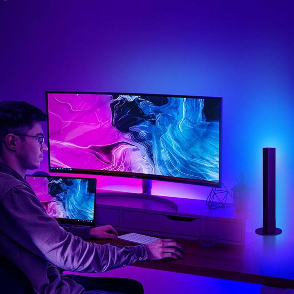 DONGXIAO Luce Ambientale TV, TV sincronizzata con Suono e Luce, Cambio Colore sincrono con Lo Schermo, la Luce Si muove con l'ombra, Cintura Luminosa sincrona Intelligente di Sfondo(4m(for TV 72IN))