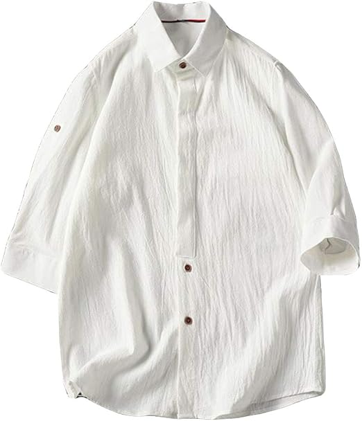 Amazon Mengfanメンズ 春 夏 シャツ シンプル カジュアル シャツ トップス シャツ メンズ ファッション シャツ 綿 シンプル アウター シャツ 通販