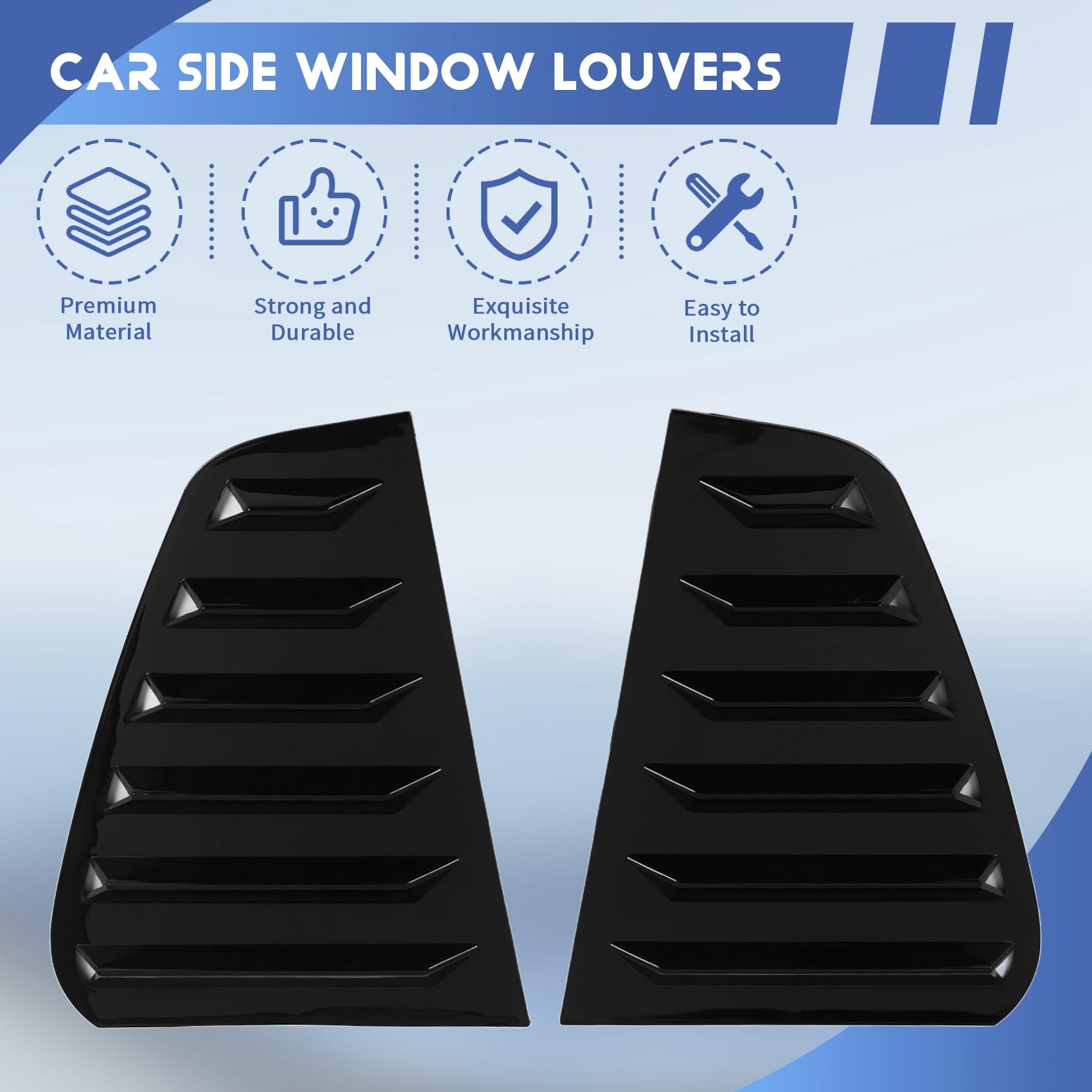 Persianas de Ventana Lateral Trasera de Coche, para Golf 7 R 7 7,5 2013-2020 Persianas de Ventana de Estilo de Carreras Cubierta de VentilacióN de Aire Negro