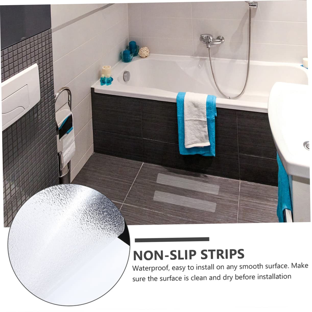 LABRIMP 10piezas Pegatinas Antideslizantes Para Suelo De Baño Tira De Seguridad Para Suelo Pegatinas Para Bañera y Ducha Para Plato De Ducha y Escaleras