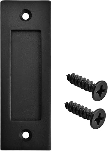 Running Black - Juego de tiradores de dedo para puerta corrediza de granero de 6 pulgadas | Mango invisible moderno y simple | con parte inferior