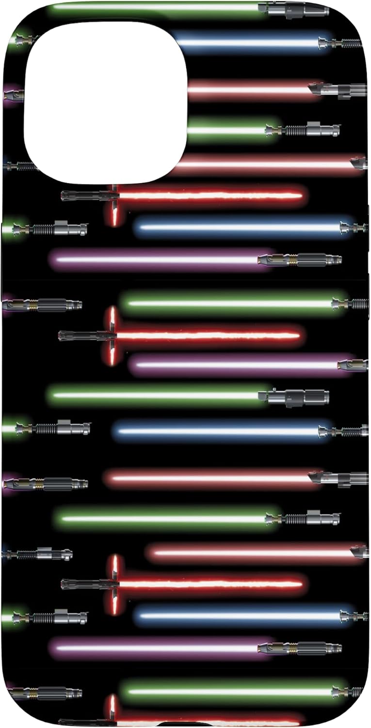 iPhone 16 Plus Star Wars Lightsabers Print Neon Case
