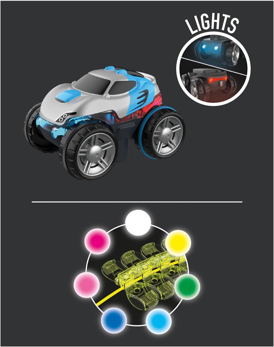 Smoby - FleXtreme Neon - Luminous Car Circuit - 2.60m of Translucent Tracks - Electronic Tunnel + 1 Vehicle Included - Batteries Included - Suitable for Ages 4+