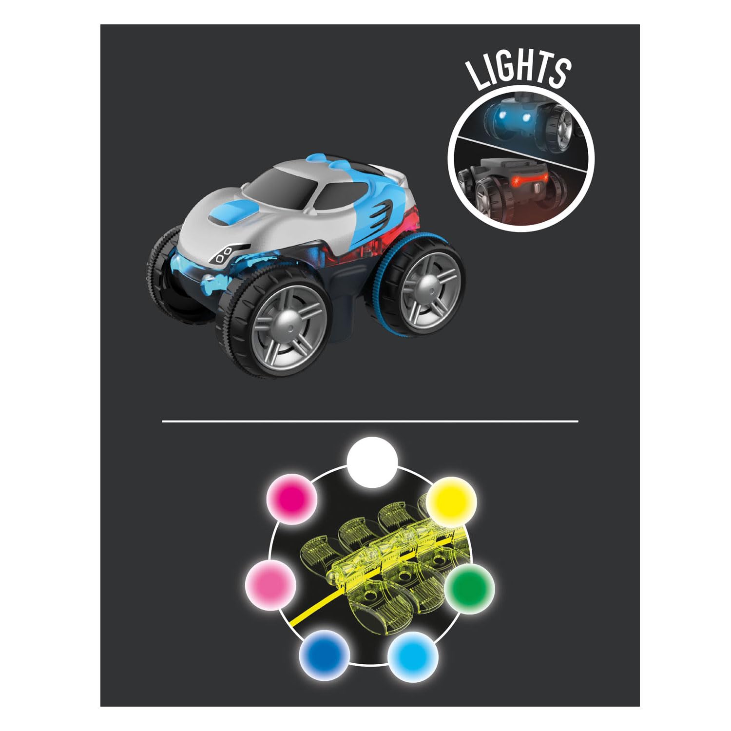 Smoby FleXtreme Neon - Circuito de Coche Luminoso - 2 m60 de Pistas translúcidas - Túnel electrónico + 1 vehículo Incluido - Pilas Incluidas, a Partir de 4 años, 180917, Multicolor