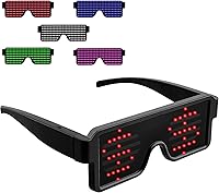 Vista 8 de Gafas LED dinámicas que brillan con luz LED recargable por USB, con luz intermitente de neón, 11 patrones, gafas luminosas