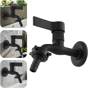 Torneira De Jardim E Tanque Lavanderia Metal Maquina De Lavar Preta De Parede C70