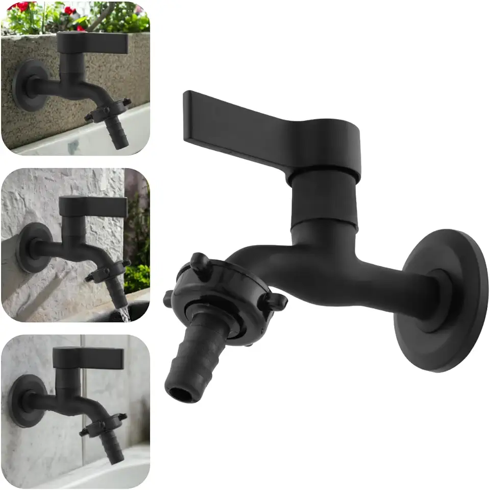 Torneira De Jardim E Tanque Lavanderia Metal Maquina De Lavar Preta De Parede C70