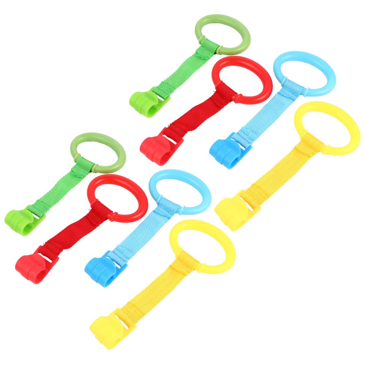 MERRYHAPY Baby Rings 8pcs Portable Pull Tab for Play Gym Safe and Durable Stand-up Ring