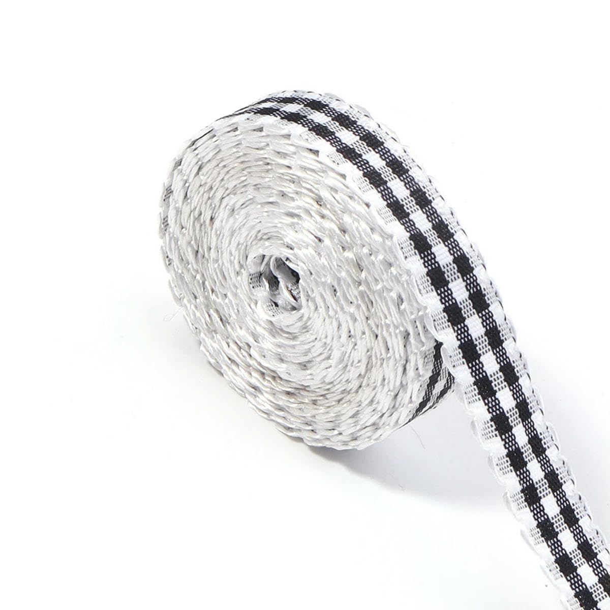 CIVIOOH 5Yards 10mm Plaid Cotton Ribbon Wedding Decoration DIY Sewing Fabric Handmade Bow Ribbons Gift Packaging