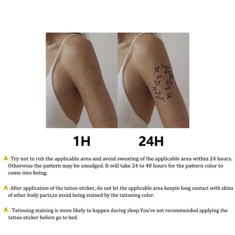 Etiqueta Engomada Temporal Del Tatuaje De La Flor De La Serpiente Duradera E Impermeable Para La Pierna Del Brazo Del Hombre O De Las Mujeres(B)