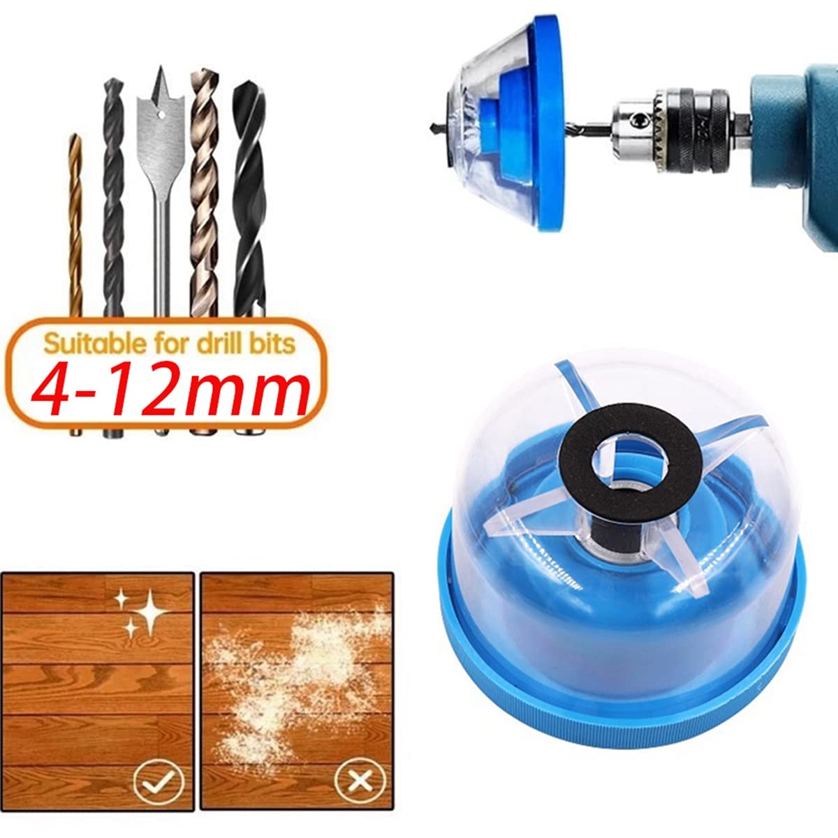 Coperchio Antipolvere Per Trapano - Collettore Polveri - Accessorio Foratura Senza Sporco