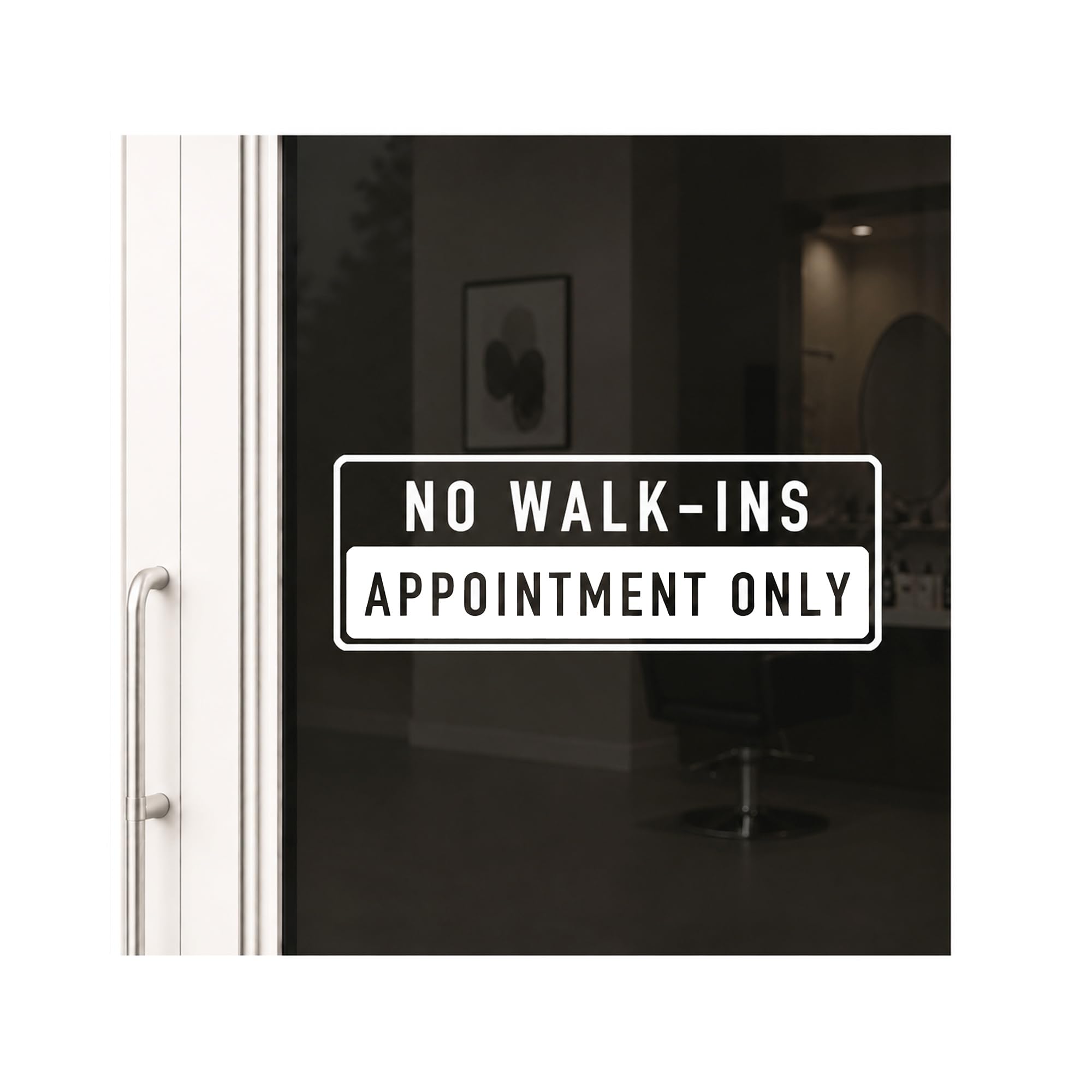 Amazon.com: No Walk-Ins Appointment Only Decal: 14 x 5 Inch White
