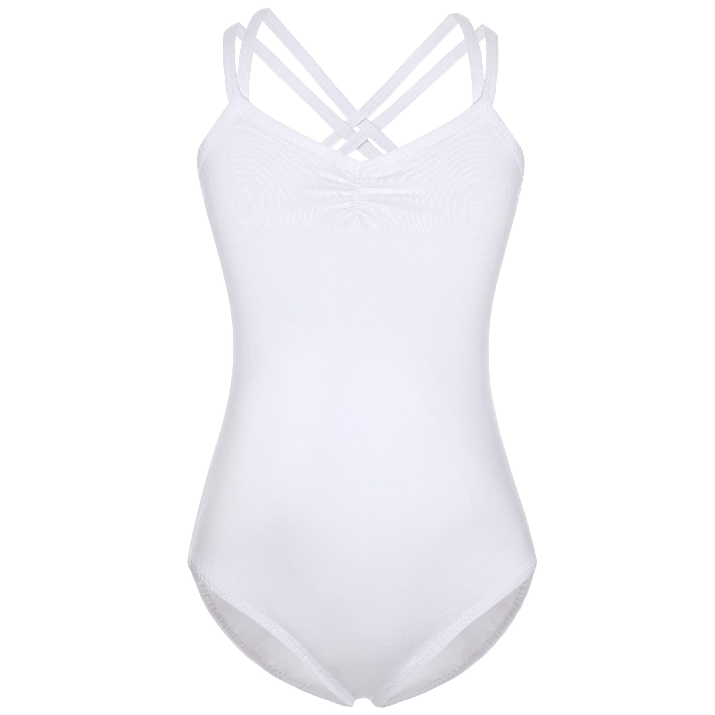 Maillot de Danza Ballet para Niña Leotardo Baile Danza Maillot de Gimnasia Clásico Tirantes Cruzados Actuación Fiesta Niña
