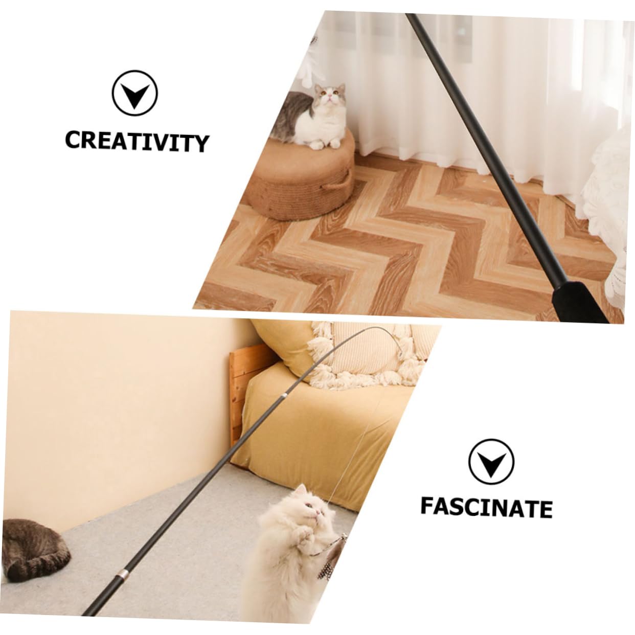 DOITOOL 8piezas Varita Interactiva para Gatos De Coloridas Juguete Telescópico para Estimulación y Diversión De Mascotas