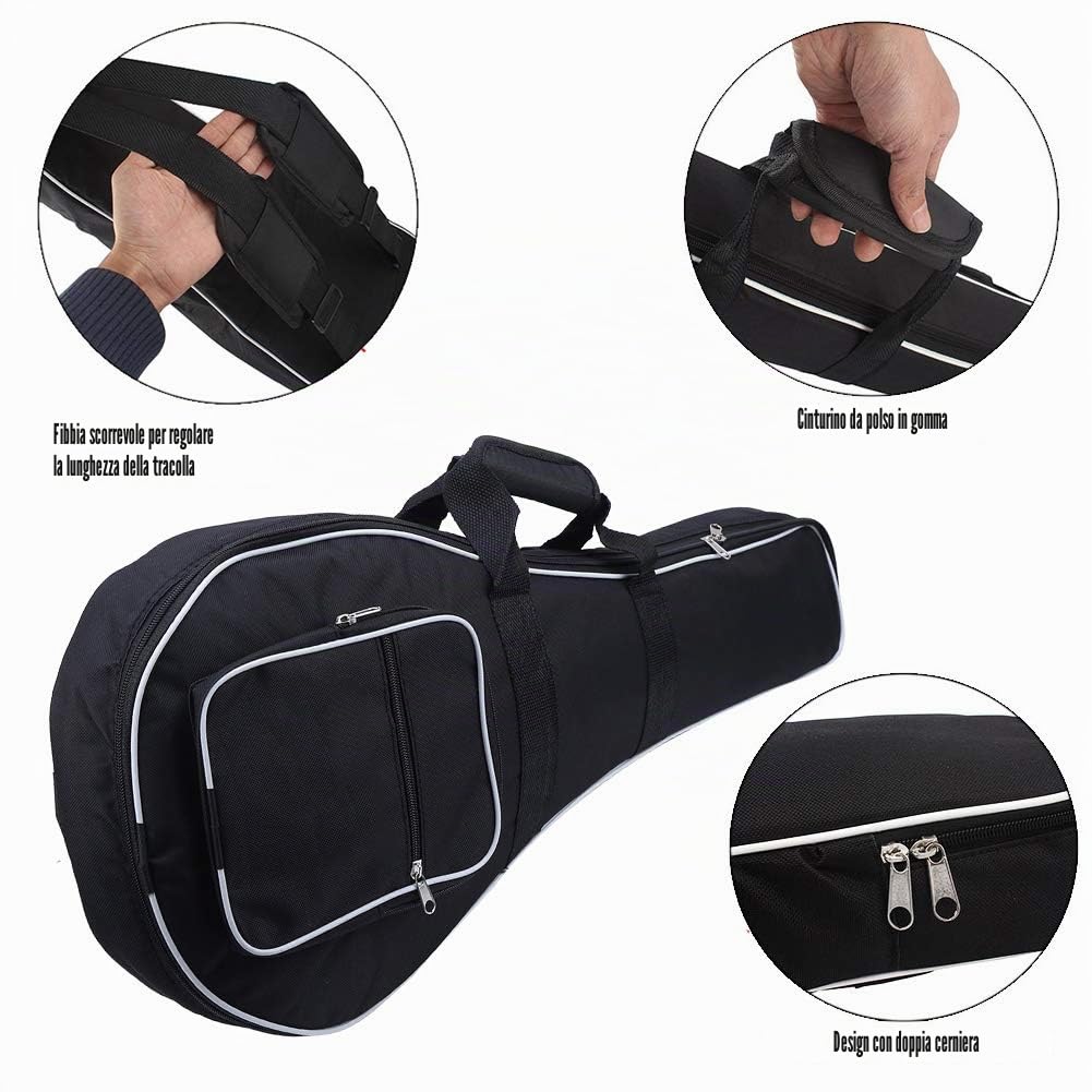 Custodia per mandolino , doppia cerniera addensata in tessuto Oxford , custodia per mandolino comoda e portatile per strumenti musicali